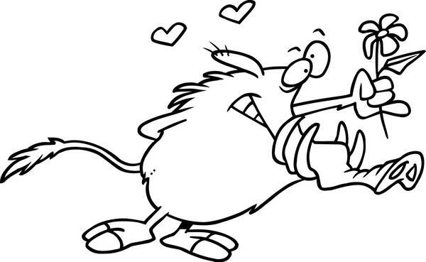 Dibujos animados Warthog amor — Archivo Imágenes Vectoriales