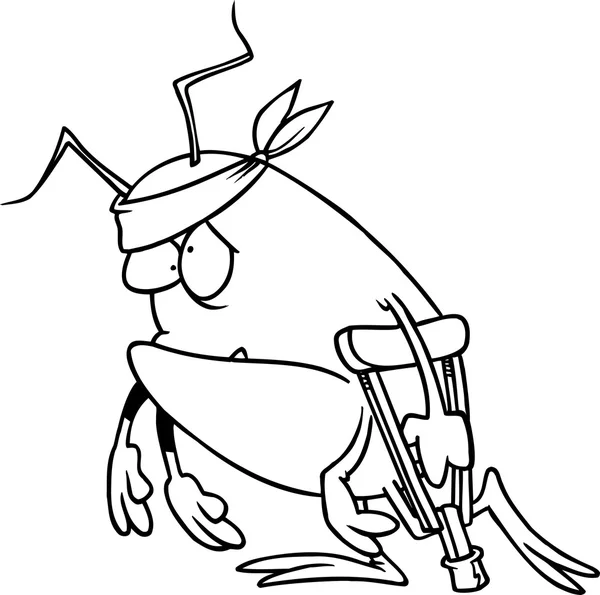 Bug lesionado de dibujos animados — Vector de stock
