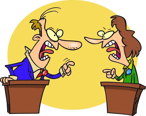 Cartoon Political Debate — Stock Vector