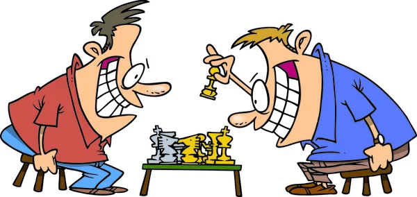 Cartoon Chess Players — Stock Vector