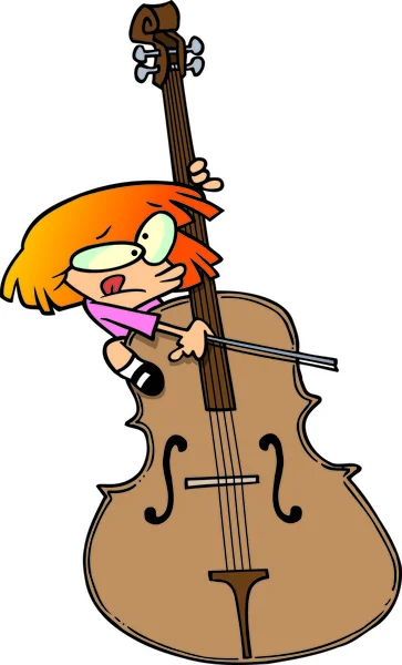 Dessin animé Violoncelle fille — Image vectorielle