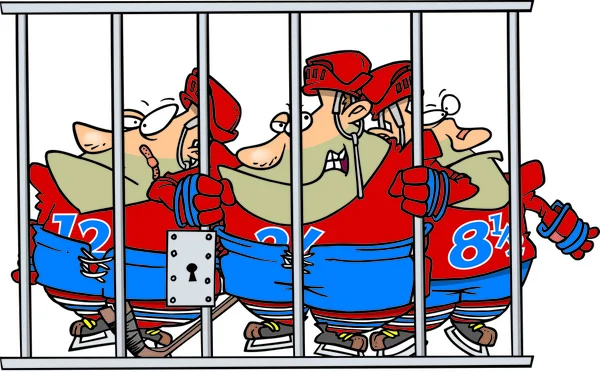 Cartoon Hockey penalità — Vettoriale Stock