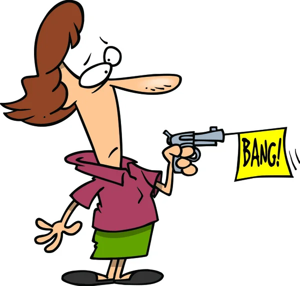 Мультфильм Bang пистолет — стоковый вектор