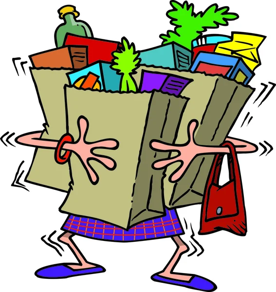 karikatür bakkal torbaları