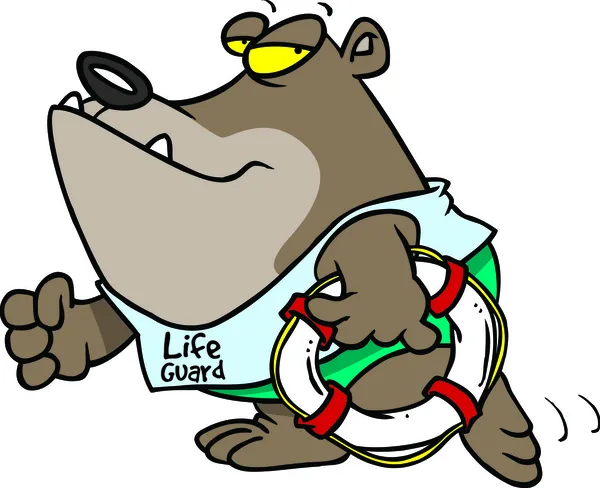 Guarda-vidas do urso dos desenhos animados —  Vetores de Stock