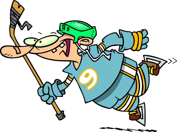 Joueur de hockey dessin animé — Image vectorielle