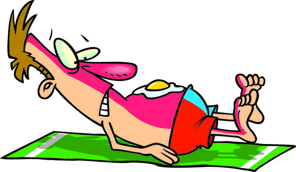 Cartoon Man with Sunburn