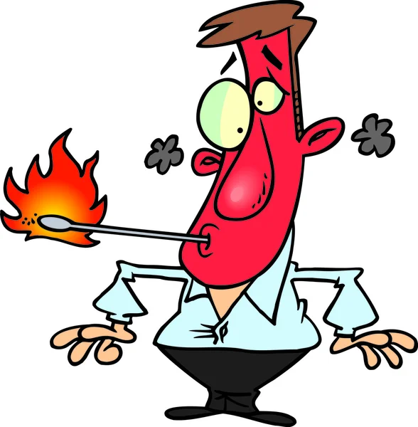 Comedor de fogo dos desenhos animados — Vetor de Stock