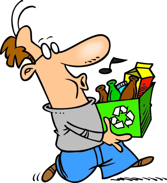 Cartoon Man Recycling — Stockvector