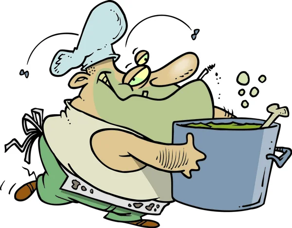 Cartoon ohygieniskt cook — Stock vektor