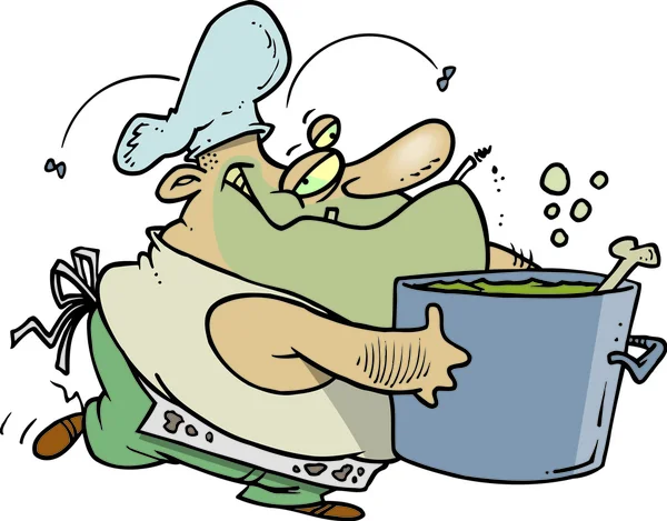 Karikatür sağlıksız cook — Stok Vektör