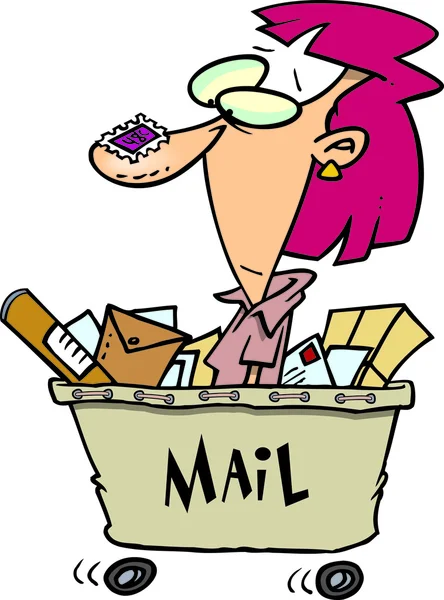 Cartoon Mailroom lavoratore — Vettoriale Stock