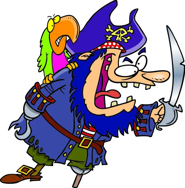 Cartoon Pirate Captain — Stock Vector