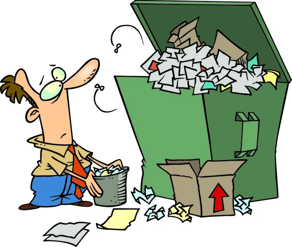 Γελοιογραφία σκουπίδια dumpster — Διανυσματικό Αρχείο
