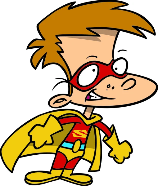 Cartoon super jongen — Stockvector