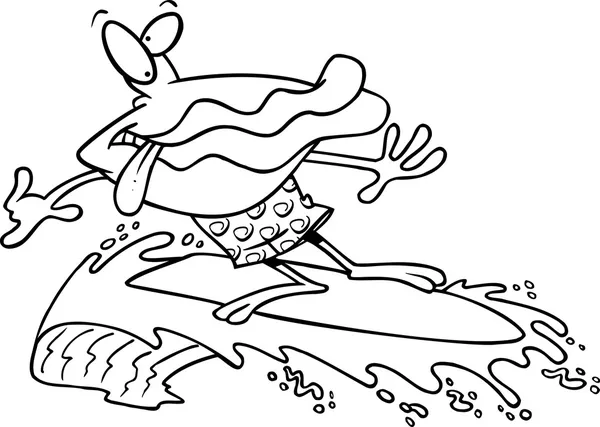 Cartoon Clam Surfer — Stockvector