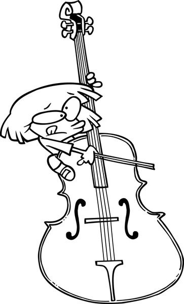 Cartoon cello flicka — Stock vektor