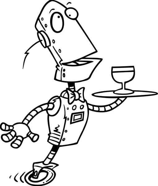 Caricatura Robot mayordomo — Vector de stock