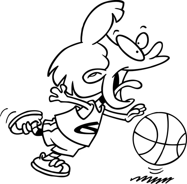 Dibujos animados Baloncesto Chica — Vector de stock