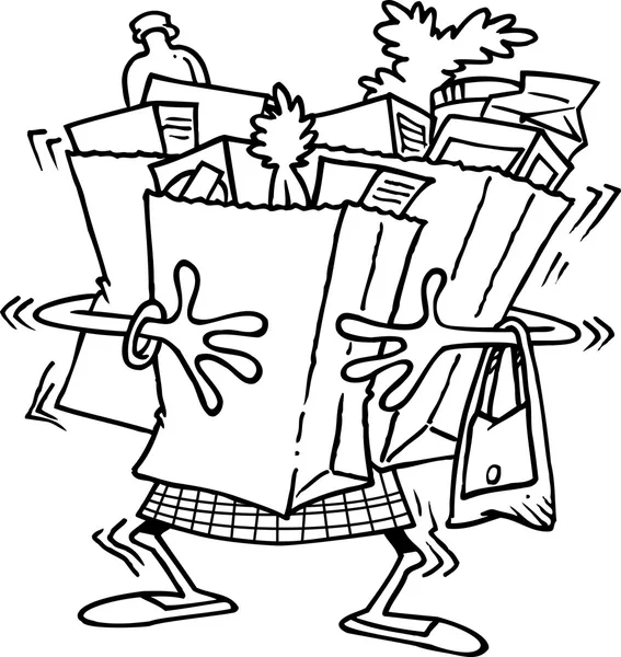 Cartoon sacs d'épicerie — Image vectorielle