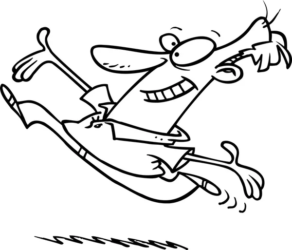 Homem dos desenhos animados saltando para a alegria — Vetor de Stock