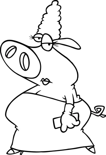 Cartoon Fancy Pig — Stock Vector