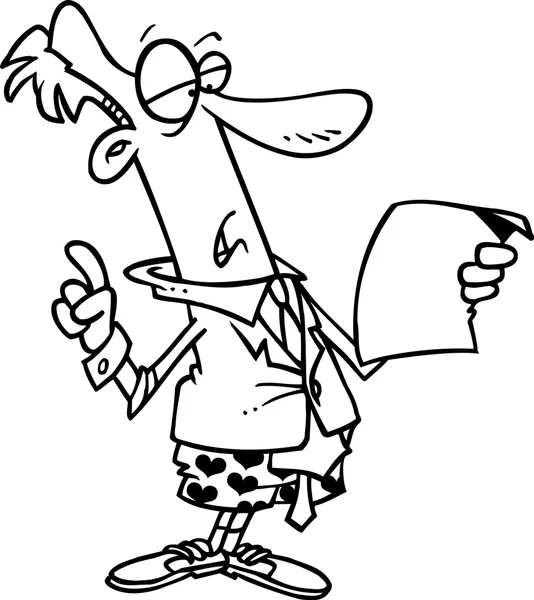 Karikatura člověka dávat řeč ve spodním prádle — Stockový vektor