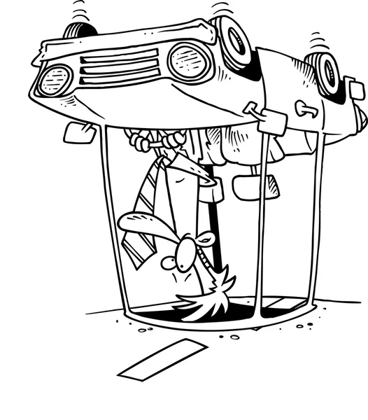 Rollover de coche de dibujos animados — Vector de stock