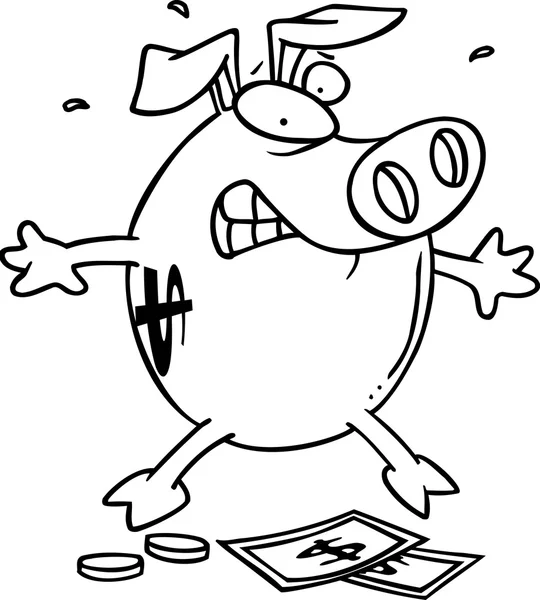 Banco dos desenhos animados Piggy — Vetor de Stock