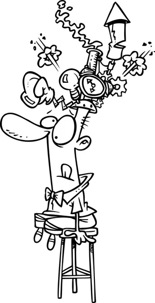 Hombre de dibujos animados con gorra de pensamiento — Vector de stock