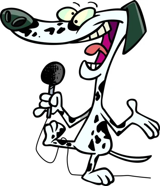 Cartoon Dalmatian Comedian — Stock Vector