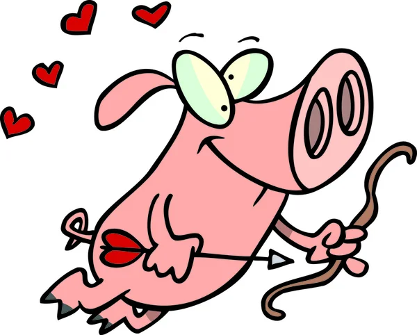 Cerdo Cupido de dibujos animados — Archivo Imágenes Vectoriales