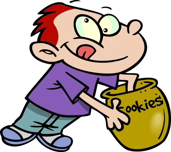 Cartoon Boy con tarro de galletas — Archivo Imágenes Vectoriales