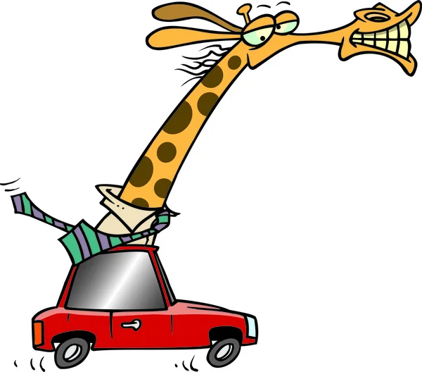 Cartoon Giraffa pendolare — Vettoriale Stock