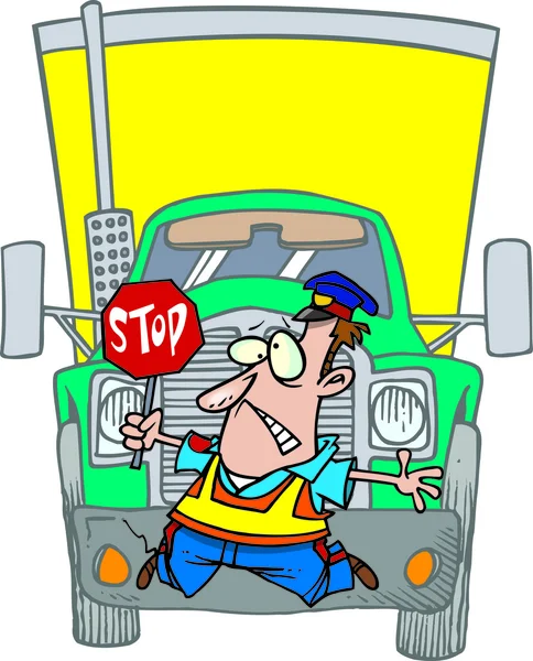 Cartoon Crossing Guard — Stock Vector