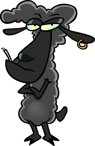 Kreslený černá ovce — Stockový vektor