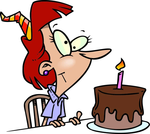 Karikatür doğum günü pastası — Stok Vektör