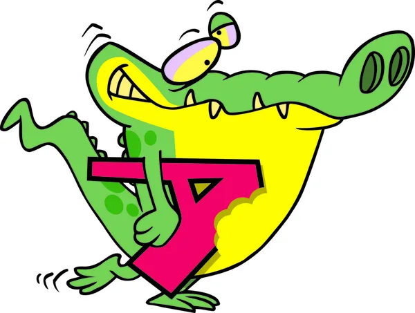 Cartoon-Alligator Buchstabe a — Stockvektor