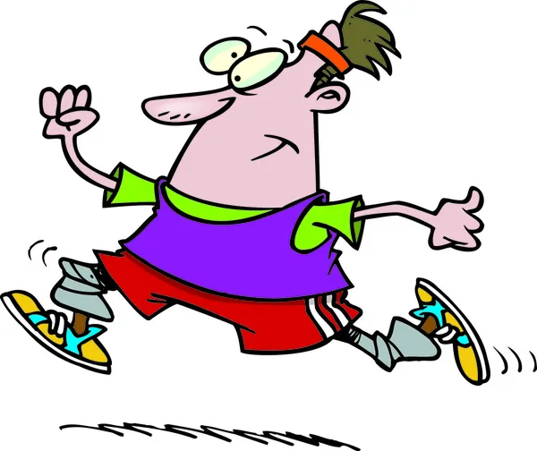 Cartoon Man Jogging - Stok Vektor