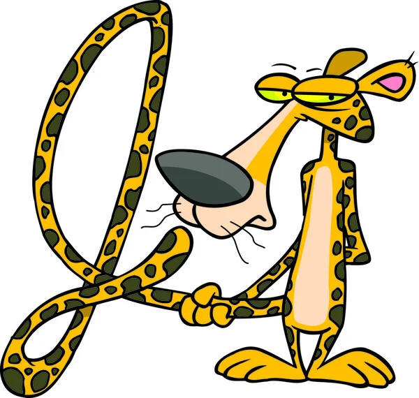 Cartoon jaguar alfabetet letter j — Stock vektor