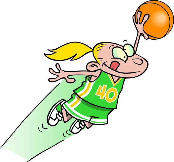 Cartoon meisje basketbal — Stockvector