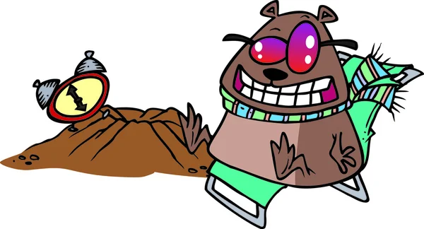 Marmota loca de dibujos animados — Vector de stock