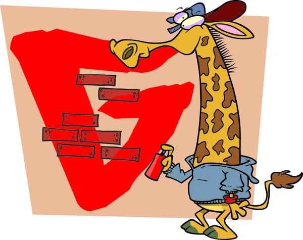 Cartoon Giraffa alfabeto lettera G — Vettoriale Stock