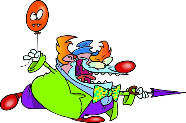 Payaso malvado de dibujos animados — Vector de stock