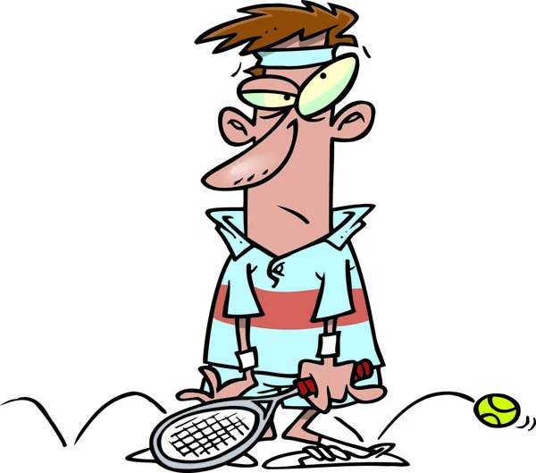 Cartoon slechte verliezer tennisser — Stockvector