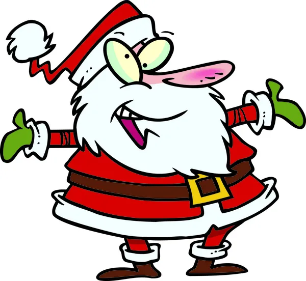 Cartoon Santa Greeting — Stock Vector