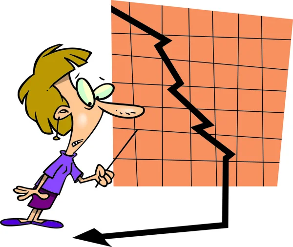 Cartoon Falling Profit Chart — Stock Vector