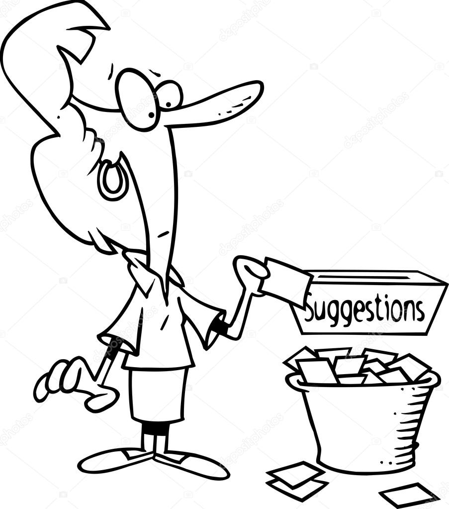 Cartoon Businesswoman Suggestion Box Stock Vector Image by ©ronleishman  #13940488