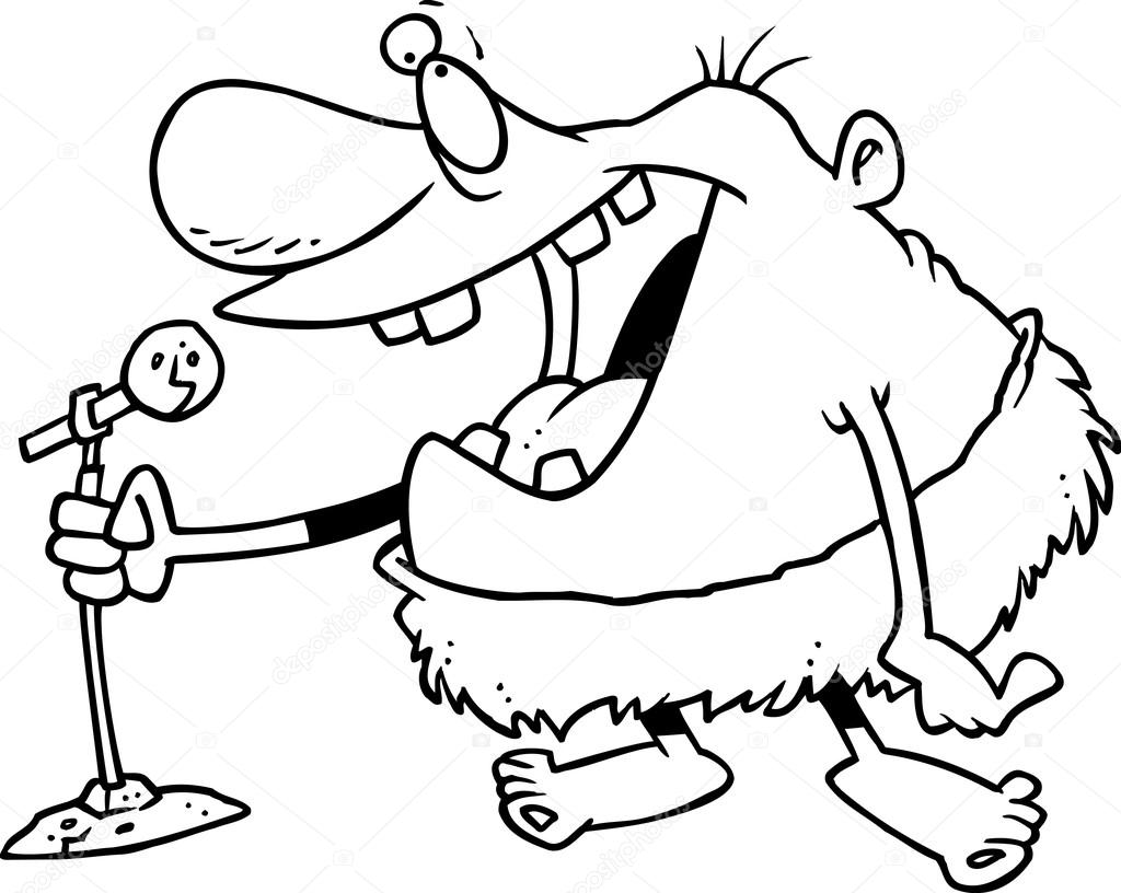 Cartoon Caveman Comedian