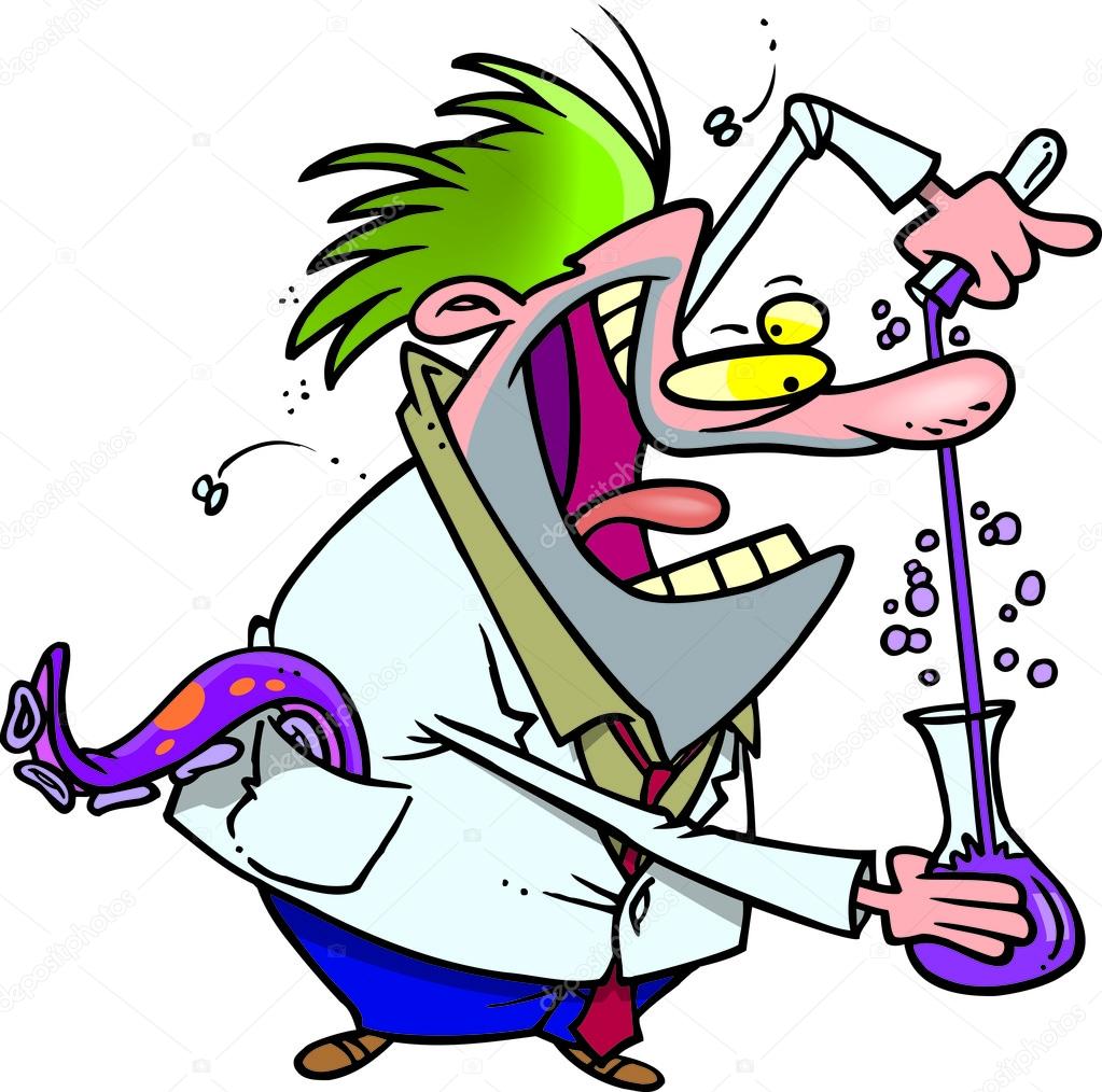 Mad scientist cartoon best sale